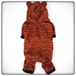 YOULY Dog The Party Animal Tiger-Print Hooded Dog Pajamas-S
